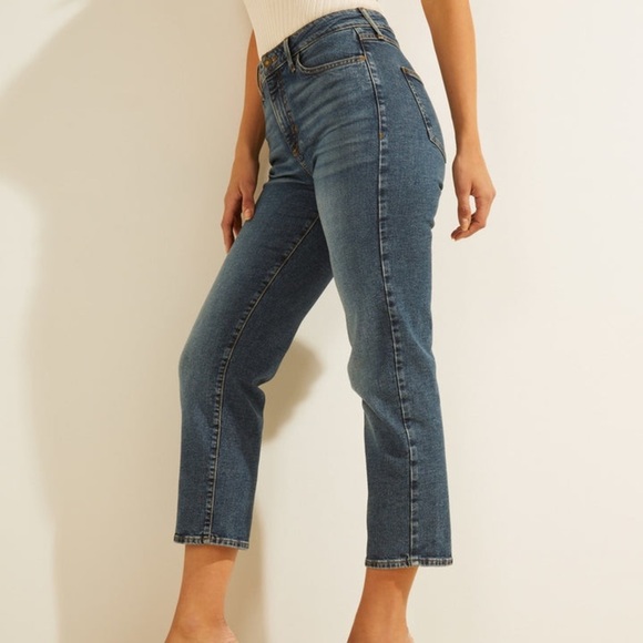 New GUESS 1981 STRAIGHT CROP JEANS SZ 26 - Picture 6 of 9